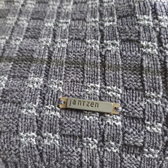 Men's Navy Patterned Sweater - Picture 3 of 5